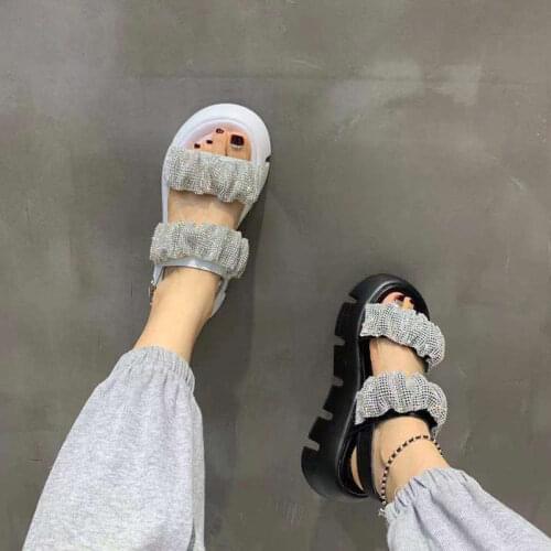 Wedge Heels Womens Sandals Rainbow Sole Design Female 5.5cm Platform Sandals Height Increasing Shoes Women