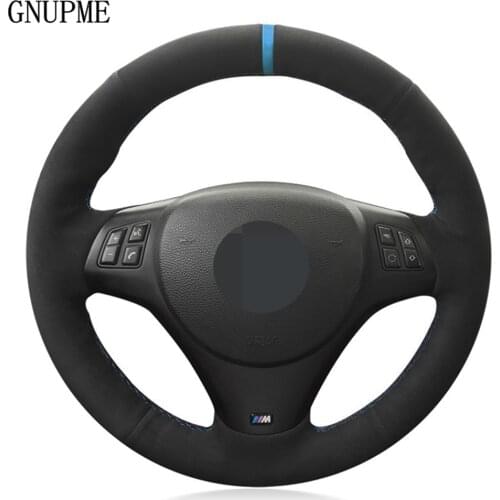 DIY Hand-stitched Black Suede Car Steering Wheel Cover For BMW M Sport M3 E90 E91 E92 E93 E87 E81 E82 E88 X1 E84