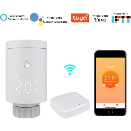 TRV Tuya ZigBee 3.0 Smart Radiator Actuator Thermostat Programmable Radiator Valve Temperature Controller Voice Control Alexa