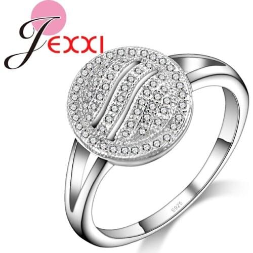 Vintage Zircon Rhinestone Jewelry Women Silver Rings With Stamp Elegant Wedding Engagement Accessory For Lady Bijoux