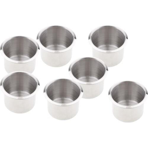 8pcs Stainless Steel Recessed Cup Drink Holder Marine Boat RV Camper 68x55mm
