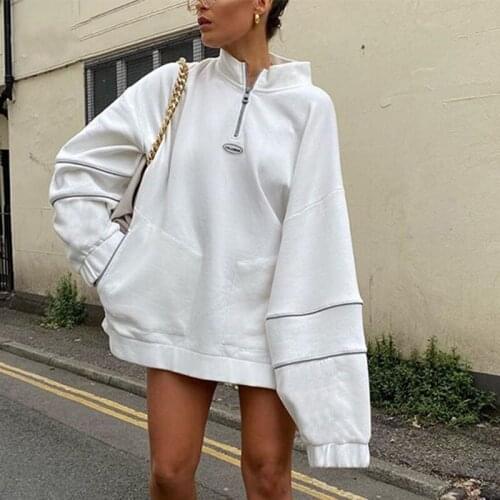 Elegant Zip Up Oversized Winter Warm Sweatshirt Women Long Sleeve Designer Sweatshirt Autumn Harajuku Hoodie Plus Size Hoodies