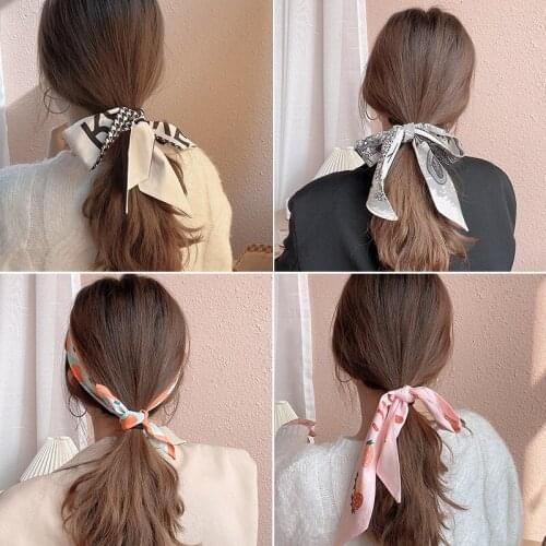 Women Retro Hair Scarf Headband Rope Hairs Ribbon French Elegant Scarves Female Fashion Accessories