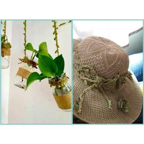 10M DIY Handcraft Hemp Rope Cords Green Leaves Hemp Rope For Home Fabric Woven Hat Decoration Wedding Party Gift Packing String