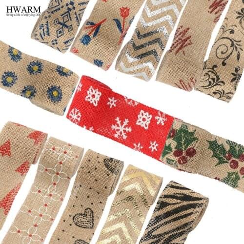 10PCS Linen Roll Lace Fabric DIY Christmas Handmade Wedding Party Favors Ribbon Strip Decorative Decoration For Home Sewing Trim