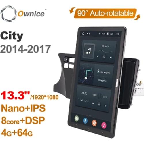 1920*1080 Ownice Android 10.0 Car Radio forHonda City 2014 2015 2016 2017 Multimedia Video Audio Auto 13.3 Inch Rotatable