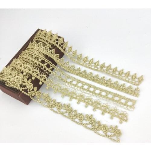 2 yards width 1.6CM gold lace DIY lolita garment accessories sewing trim the queen dress wedding lace material XYJB01