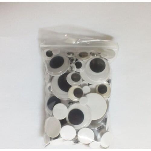 200pcs/pack Round Movable Plastic Doll Wiggly Wobbly Googly Eyes For Toy/Scrapbook Handmade DIY Crafts
