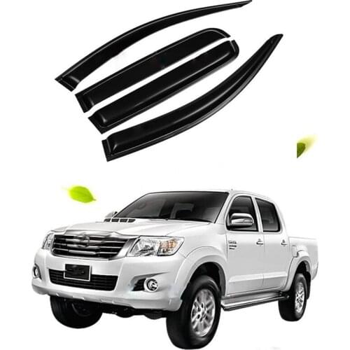 2005-2018 Car Wind Deflector Awnings Shelters For HILUX VIGO Black Window Deflector Guard Rain Shield FIT For HILUX VIGO
