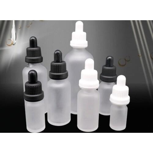 30pcs 5-100ml Empty Frosted Dropper Glass Aromatherapy Liquid for essential massage serum basic oil Pipette Refillable Bottles