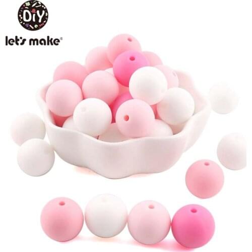 30 PCS 12MM Round Loose Silicone Candy Color Bead For Teething Necklace Silicone DIY Beads For Baby Teether BPA Safe Loose Bead