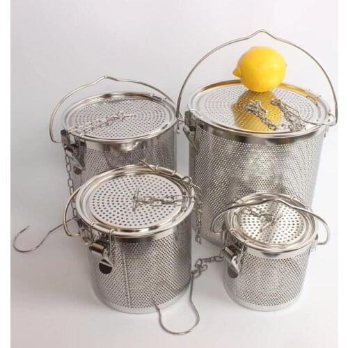 304 Stainless Steel Seasoning Bag Gravy Soup Taste Spice Box Basket Brine Hot Pot Slag Separation Mesh Colander Strainers