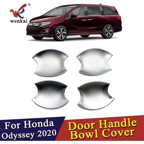 4pcs/set Car Outside Door Handle Bowl Cover Trim Silver Chrome For Honda Odyssey 2018-2020 Car Accessories