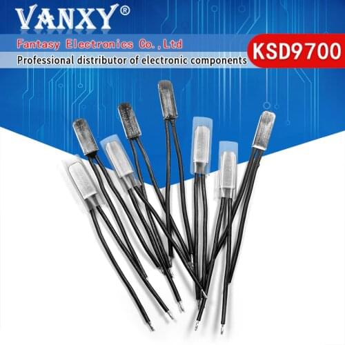 5pcs KSD9700 250V 5A 105~150 Degree Temperature Switch Bimetal Disc Normal Close Closed Thermostat Thermal