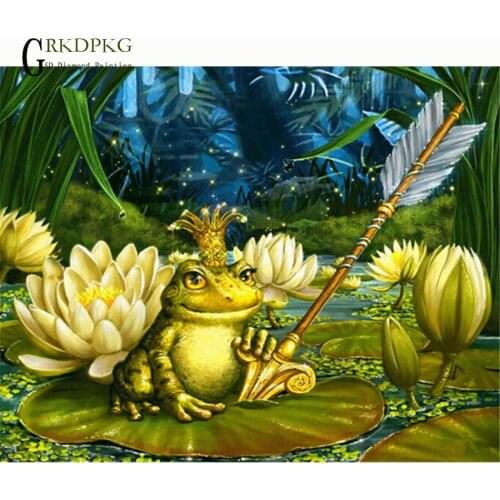5D Diy Full Diamond Painting Frog prince Pictures Cartoon Cross Stitch kits Diamond Embroidery Crystals round Diamond Mosaic