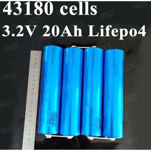 8pcs 3.2v 20ah Lifepo4 43180 battery for DIY 12v 24v 36v ebike UPS power lights EV battery pack car motor moped