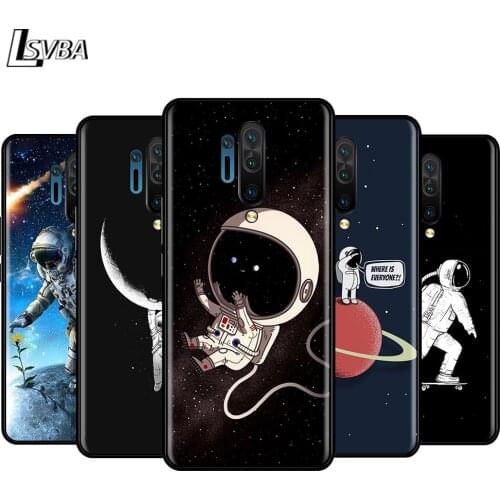 Black TPU Soft Cover Astronaut on space for OnePlus 5T 6 6T 7 7T 8 Pro Phone Case