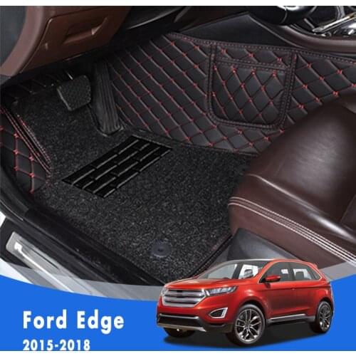 For Ford Edge 2018 2017 2016 2015 Luxury Double Layer Wire Loop Car Floor Mats Carpets Dash Foot Pads Auto Accessories