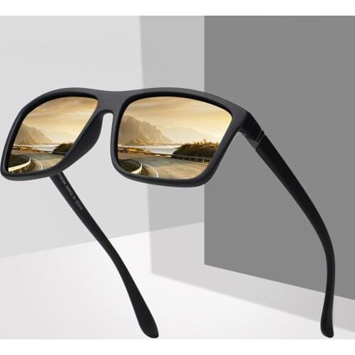 Quality Polarized Square Sunglass Men Brand Designer Classic Black Outdoors Sunglasses Driving Coating Sun Glasses UV400