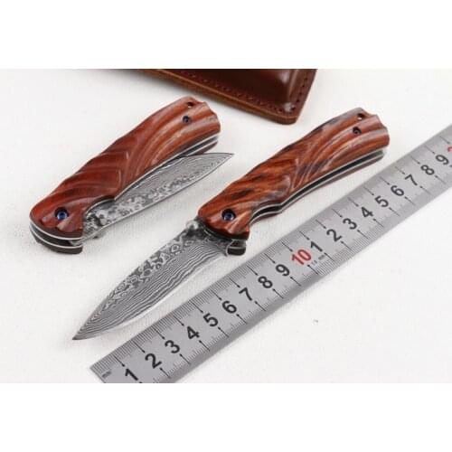 High Quality VG10 Damascus MINI Tactical Blade Knives Pocket Folding Household Keychain Knife Hunting Outdoor Fishing Tools EDC