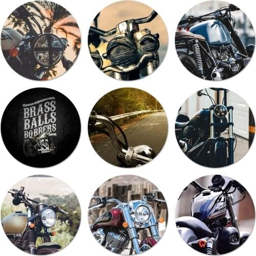 Classic Motorcycle Icons Pins Badge Decoration Brooches Metal Badges For Backpack Decoration