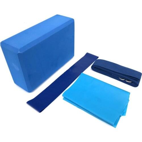 4 Pcs/set Yoga Equipment Set with Yoga Ball Blocks Stretching Strap Resistance Loop