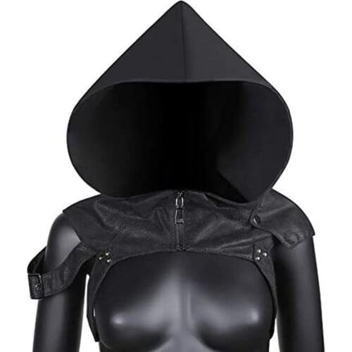 Halloween Medieval Anime Cosplay Costumes For Women Men Steampunk Rock Black Hood Adjustable Cufflinks Unisex Adult Hooded Cloak