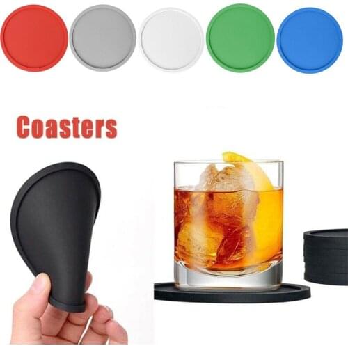 Mats & Pads Rubber Silicone Heat Resistant Hot Drink Coasters Placemat Coffee Tea Mug Thickened PVC Coaster Kitchen Accessories
