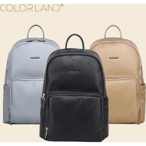 Colorland Leather Backpack Baby Diaper Bag Nappy Bags Maternity Mommy Changing Bag Wet Infant For Babies Care Organizer