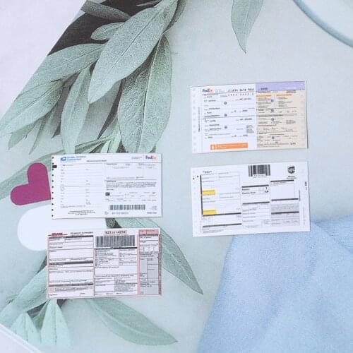 4pcs 1:12 Dollhouse DIY Mini Express Kit Express bill model Model Dollhouse Miniatures Accessories