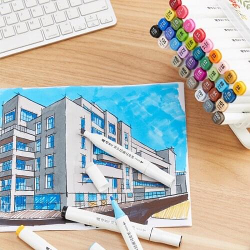 12/18/24/60 Alcoholic Ink Double-headed Marker Pen Hand-painted Design Set Student Color Pen based markers For Animation Manga