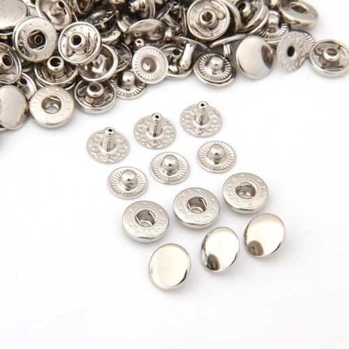 Hot 50 x Metal Pushbuttons Rivets Buttons Rivets Silver