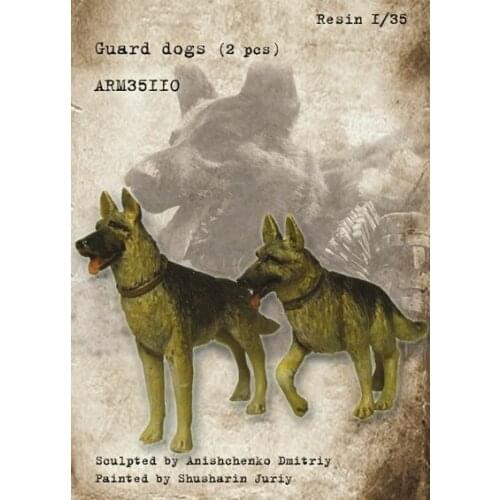 1/35 scale German miniatures guard dog 2 PSC Resin Model Kit figure Free Shipping