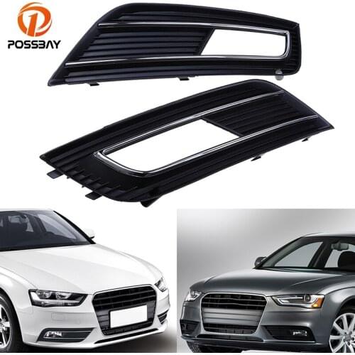 POSSBAY Front Bumper Fog Light Cover Grille for Audi A4 B8 2012 2013 2014 2015 Facelift Left/Right Auto Front for Audi A4 Grill