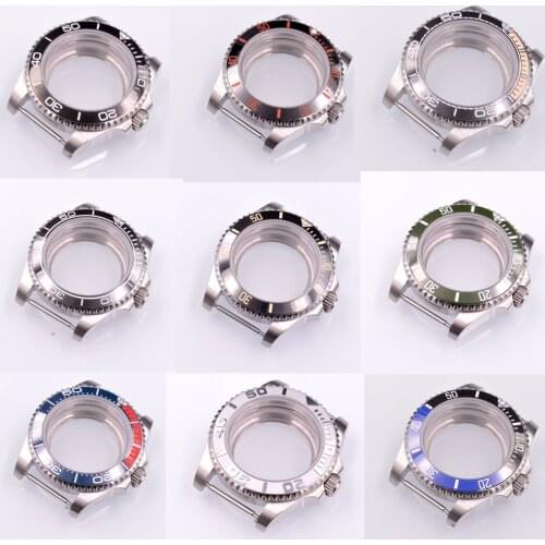 Fit NH35 NH36 NH35A Miyota 8215 DG2813 ETA 2836 2824 movement 10ATM Ceramic bezel Solid steel 40mm Sapphire glass Watch Case