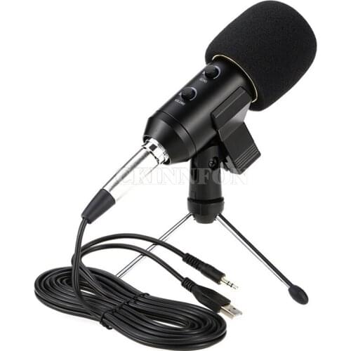 20Pcs/Lot Professional USB Podcast Condenser Microphone PC Recording MIC with Stand Tripod