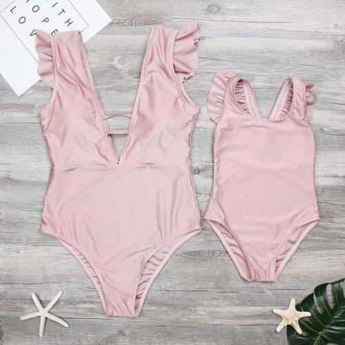 DR36 Family Swimsuit Beach Shorts Mother Daughter Swimwear Kids Girl and Mom Outfits Swimwear