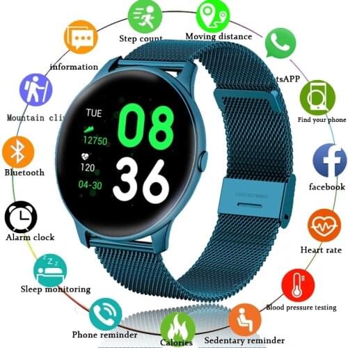 LIGE Sports Fitness Women Smart Watch Heart Rate Monitoring Health Pedometer Tracker Waterproof Steel Band Ladies Smartwatch