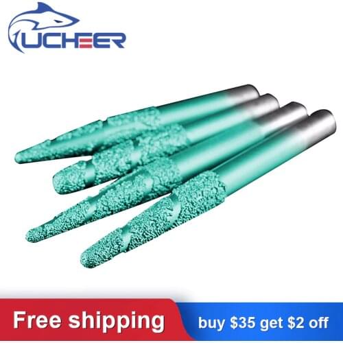 UCHEER 1pc tapered slotted Brazing stone engraving bit marble carving tools CNC router bits milling cutter for granite