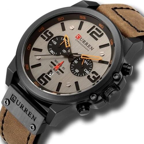 CURREN 8314 Fashion & Casual Leather Strap Quartz Men Watches Casual Date Business Male Wristwatches Military Clock Gift Homme