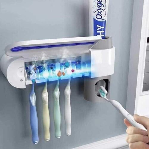 UV Disinfection Antibacteria Toothbrush Holder Automatic Toothpaste Dispenser Sterilizer Health Home Bathroom Accessories Set