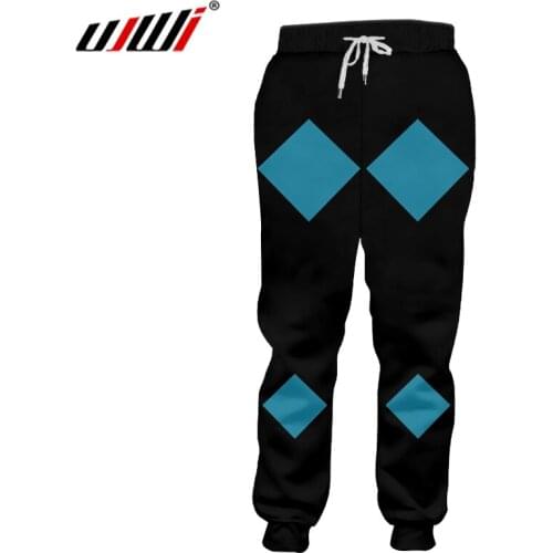 UJWI Geometry And Triangle 3D Printed Man Sweatpants Black Blue Sportswear Best Selling Mens New Recommend Pants