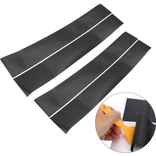Universal 4 piece/set B-pillar Modified Car Stickers Exterior Accessories Anti-Scratch Stereo Carbon Fiber