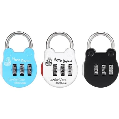 Uxcell 1pc 3 Digit Combination Padlock 3.1/3.5mm Shackle Diameter Zinc Alloy Code Padlock Blue/Black/White Durable