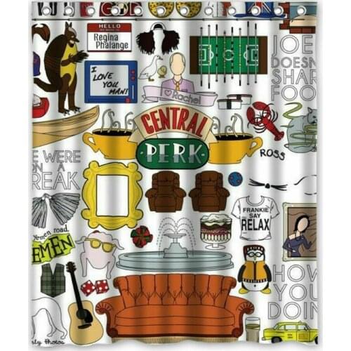 Funny Cartoon Fashion Friends Tv Show COLLAGE Modern Custom Shower Curtain 180x180cm Bathroom Curtains With Hooks Home Decor