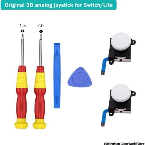 3D Original White Replacement Left & Right Joystick Analog Rocker Stick for Joy-Con Switch/Lite Controller