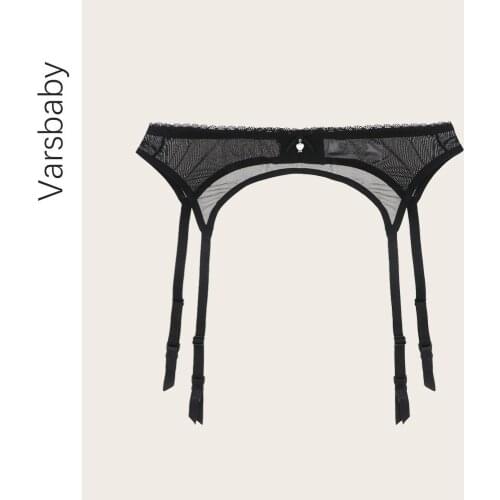 Varsbaby Female Perspective Sexy Garter Belt Clip Stockings Non-slip Ultra-thin Adjustable Double Waist Belt