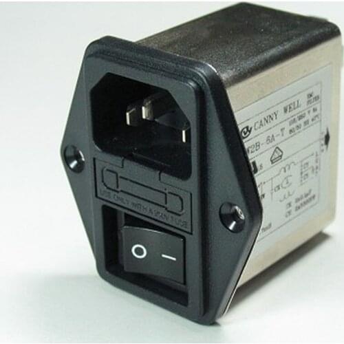 1pcs CW2B-6A-T Noise Suppressor Power EMI Filter Termianl Single-phase Line-conditioner JREle AC 115/250V 6A