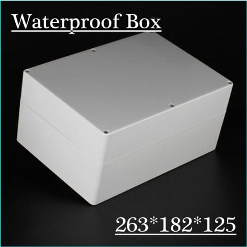 1 piece/lot) 263*182*125mm Grey ABS Plastic IP65 Waterproof Enclosure PVC Junction Box Electronic Project Instrument Case
