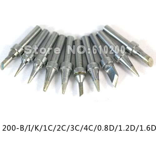 10/pcs 200 Series Lead-free Solder Tip Soldering Tip High Frequency Soldering Station For 200-B/I/K/1C/2C/3C/4C/0.8D/1.2D/1.6D